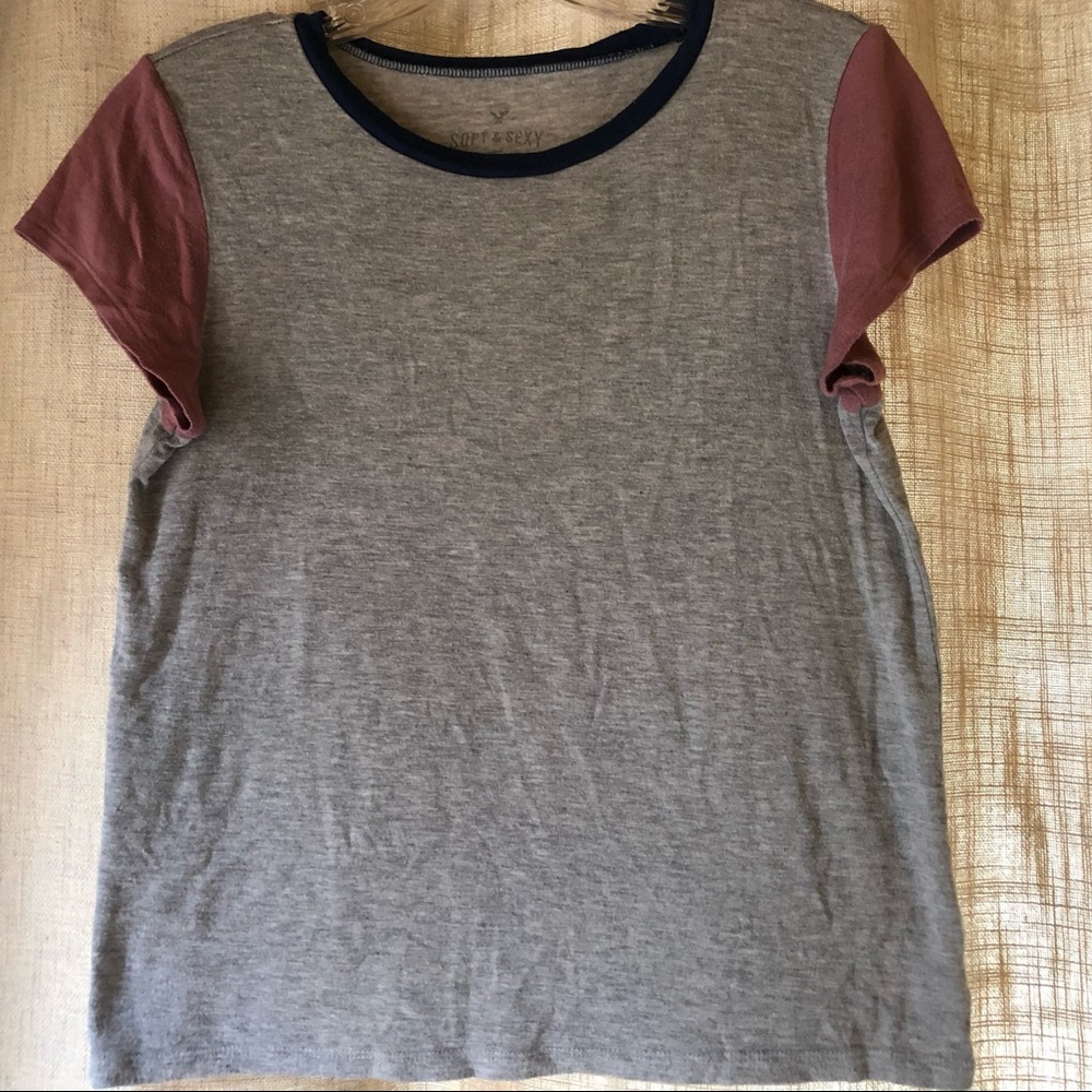 Gray w/blue piped sleeves
